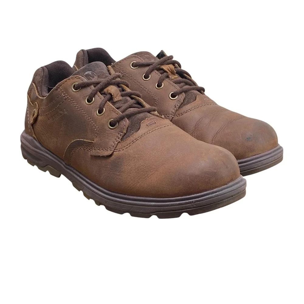 Merrell Shetland J49517 Brown Leather Comfort Oxford Shoes Mens 9.5 Lace Up